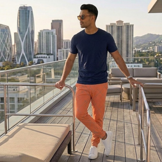 Orange Lined Men's Joggers