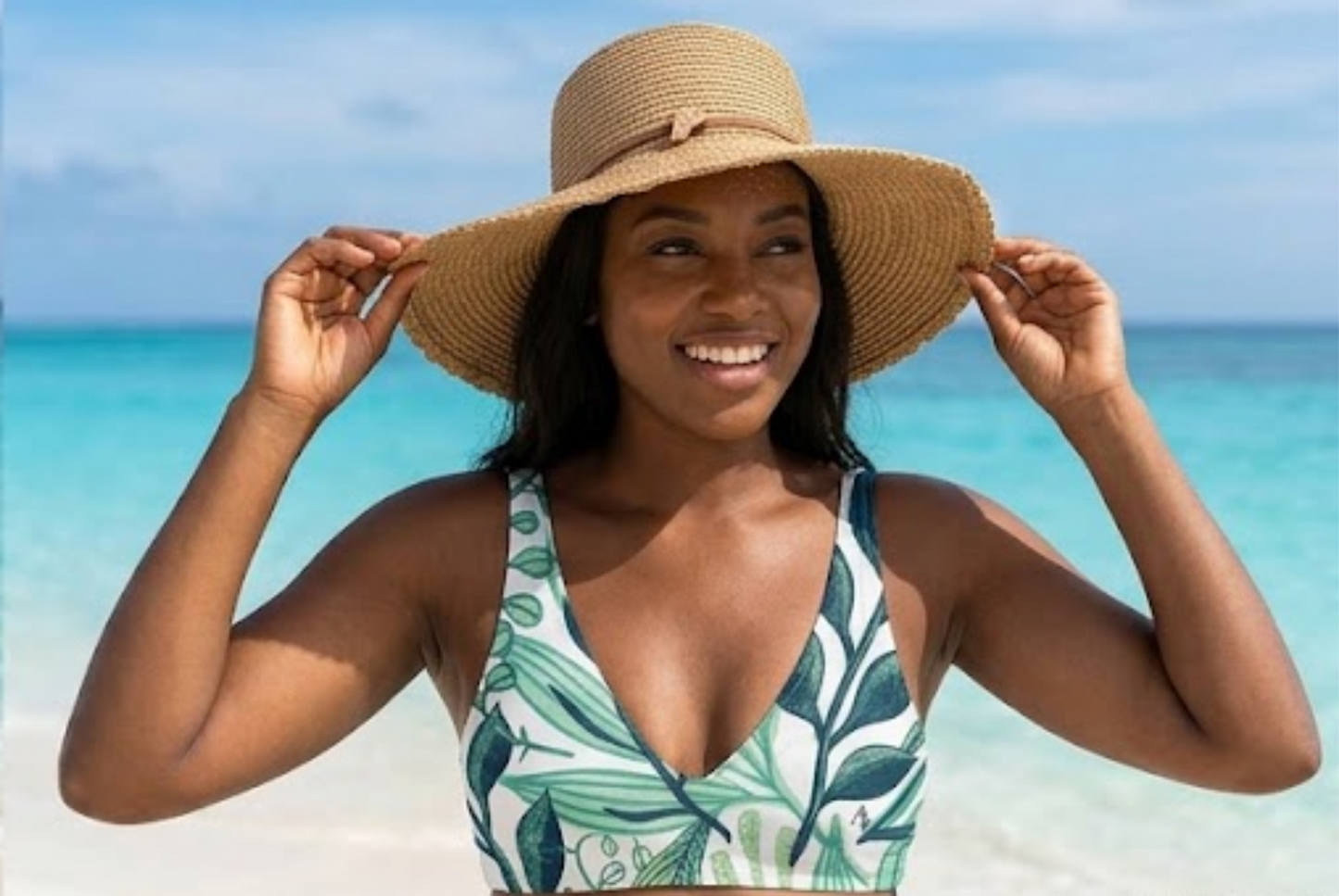 Botanical High-Waisted Bikini UPF 50+ Protection