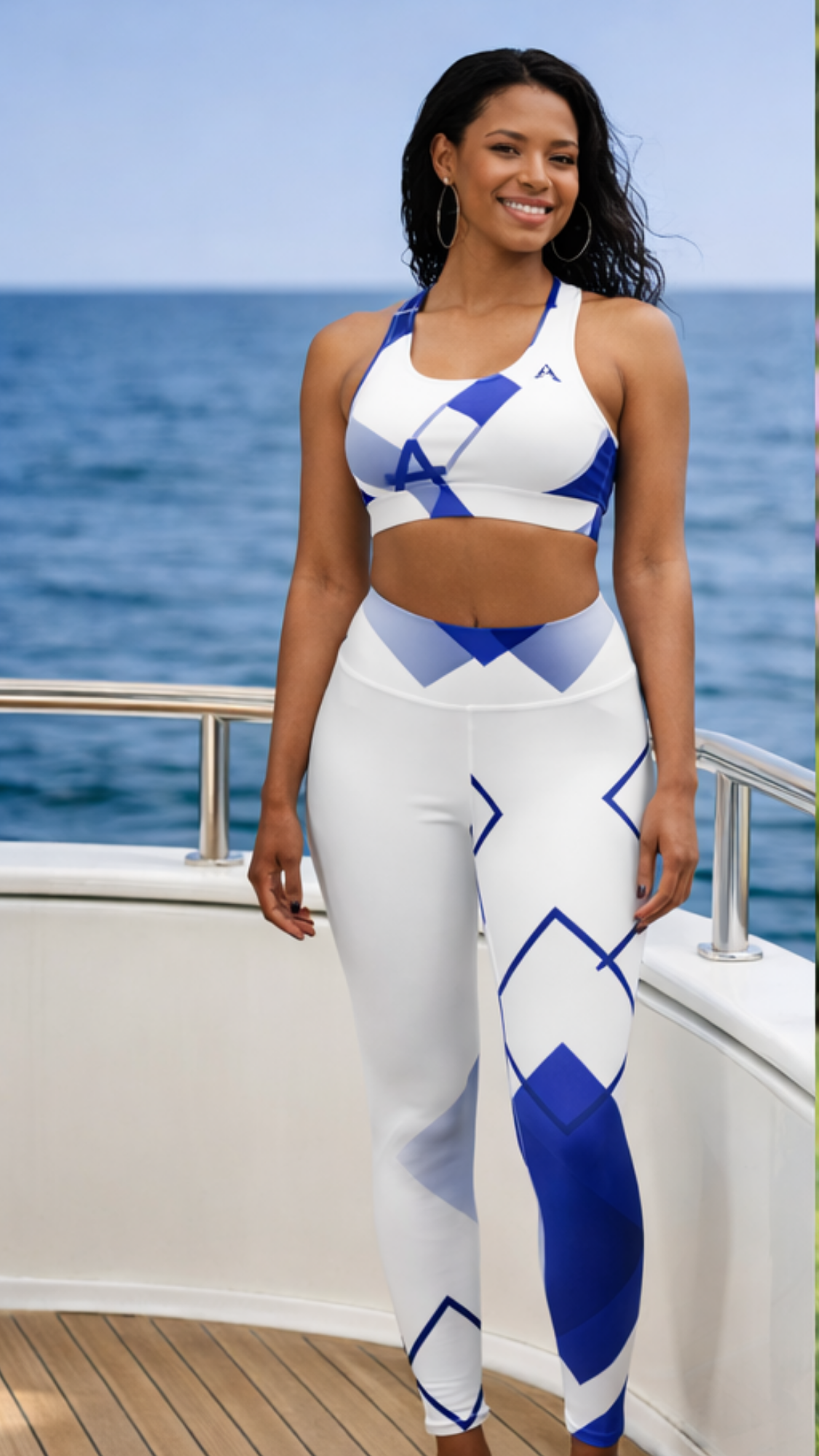 Blue Geo Leggings UPF 50+ Protection
