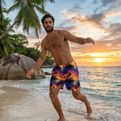 Tropical Palm Swim Trunks UPF 50+