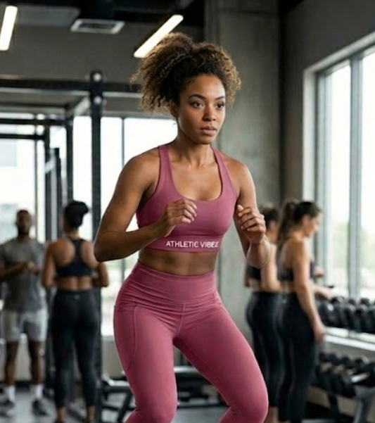 Athletic Vibez Longline Sports Bra - Lipstick