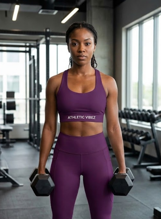 Athletic Vibez Longline Sports Bra - Plum