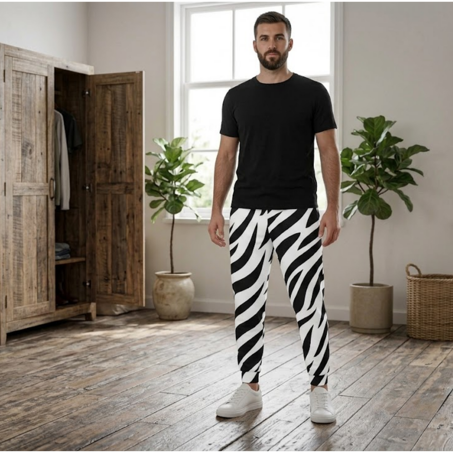 Zebra Stripe Men's Joggers