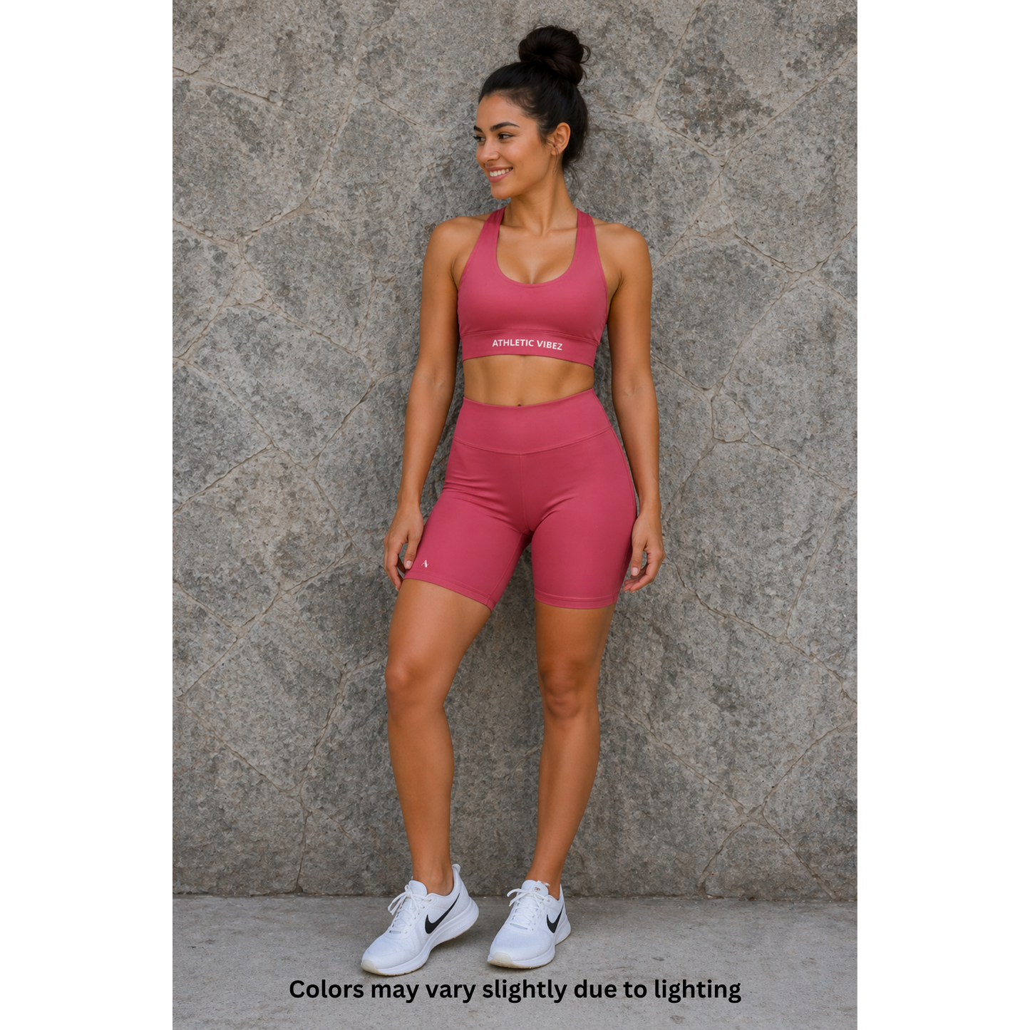 Athletic Vibez Longline Sports Bra - Cabaret