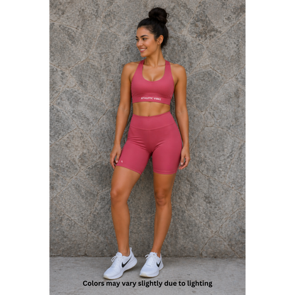 Athletic Vibez Longline Sports Bra - Cabaret