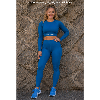 Wear the Vibe Leggings with Pockets - Cerulean