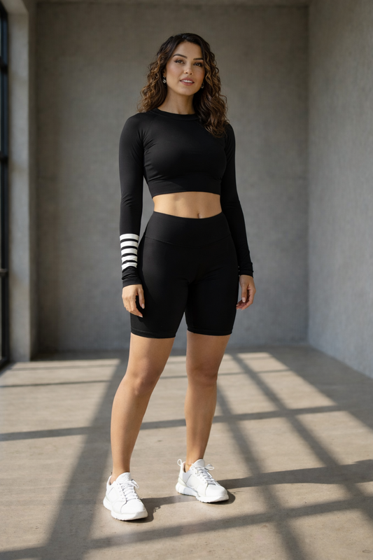 Athletic Vibez Black High Waist Biker Shorts