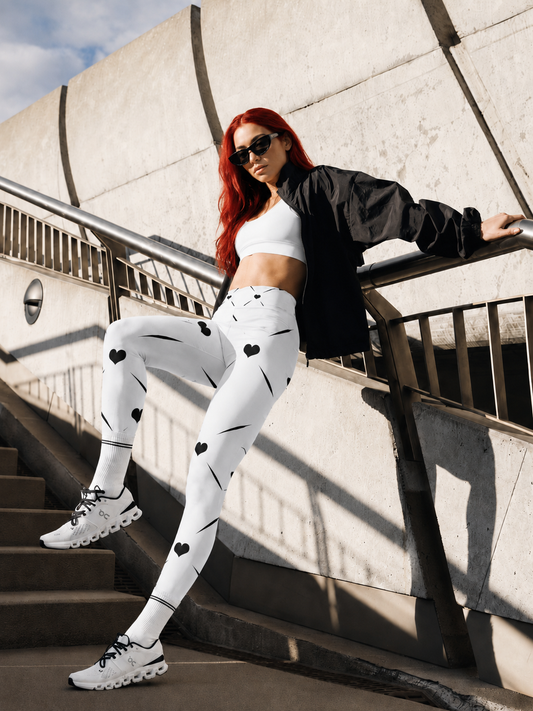 Black Heart High Waist Leggings UPF 50+