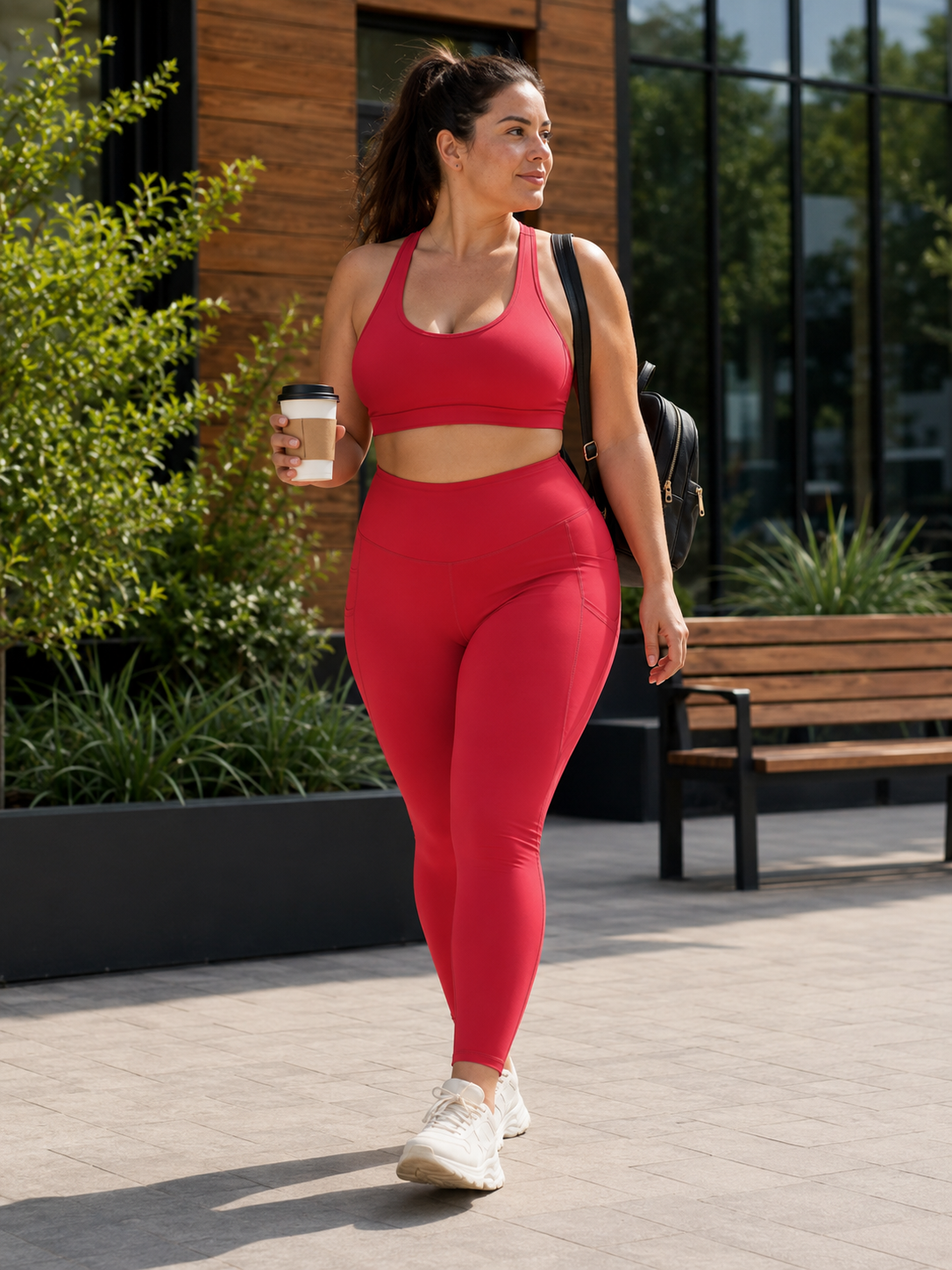 Wear the Vibe Leggings with pockets - Red