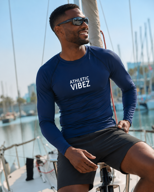 Athletic Vibez Navy Men's Rash Guard
