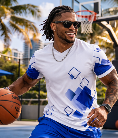 Blue Geo Unisex Sports Jersey