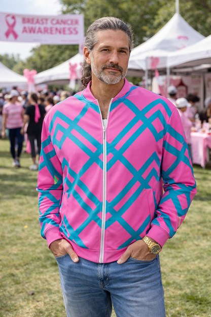 Electric Hibiscus Unisex Bomber Jacket